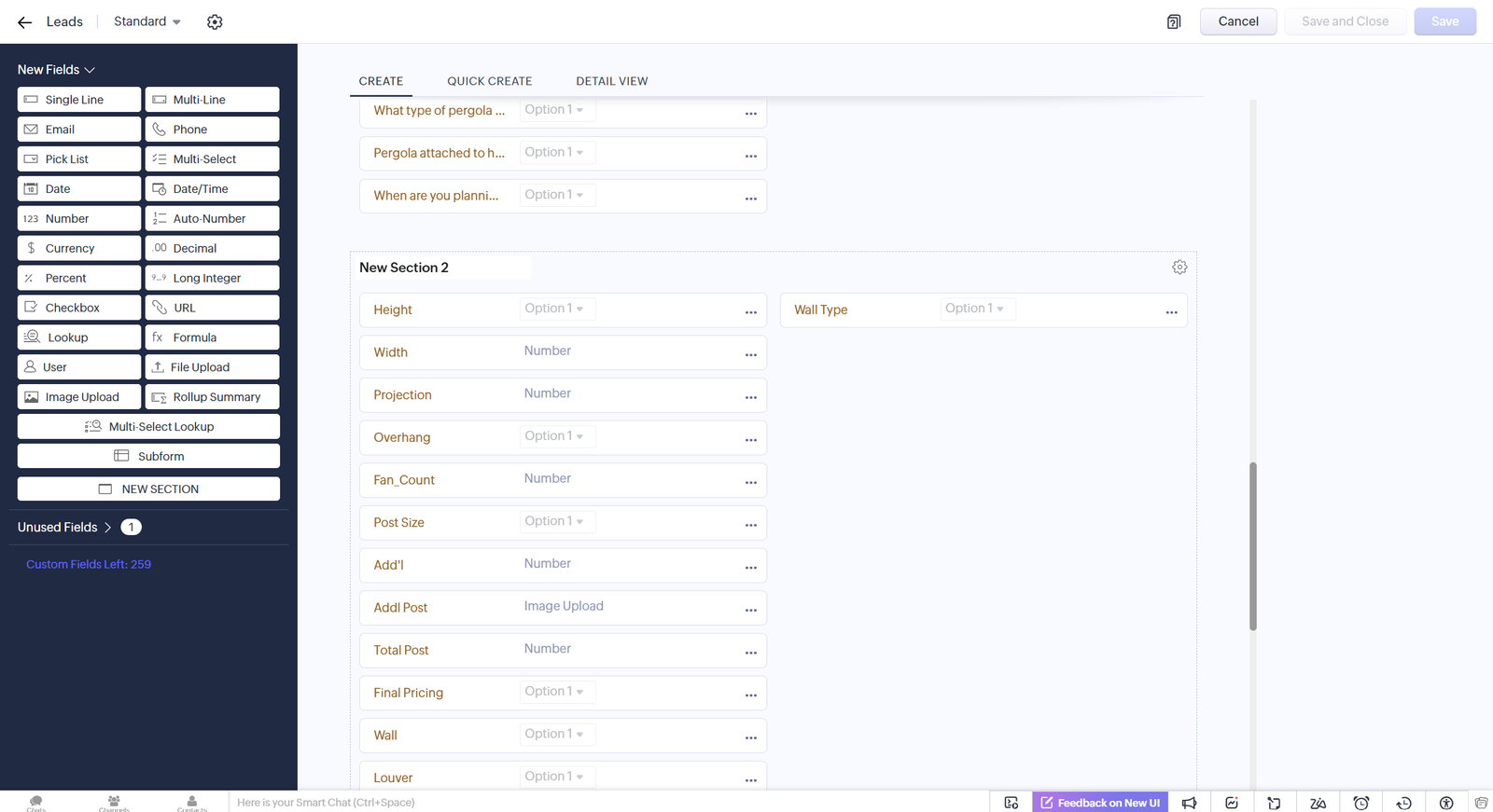 Zoho CRM configuration workspace